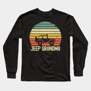 Jeep Grandma Vintage Jeep Retro Jeep Sunset Jeep Jeep Mom Jeep Women Long Sleeve T-Shirt